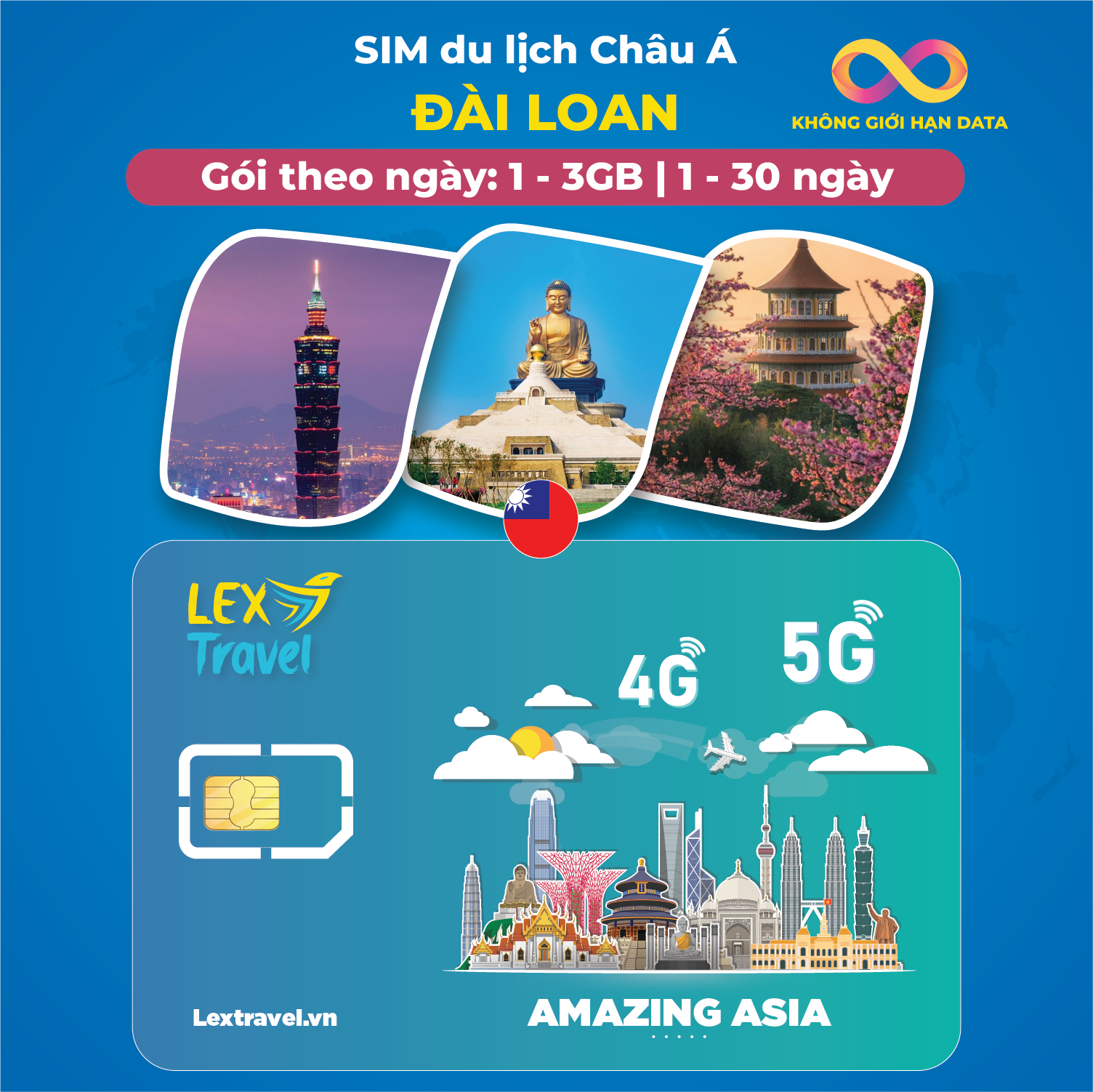 Sim Đài Loan ( Unlimited Rẻ Hơn ) - Gói Theo Ngày