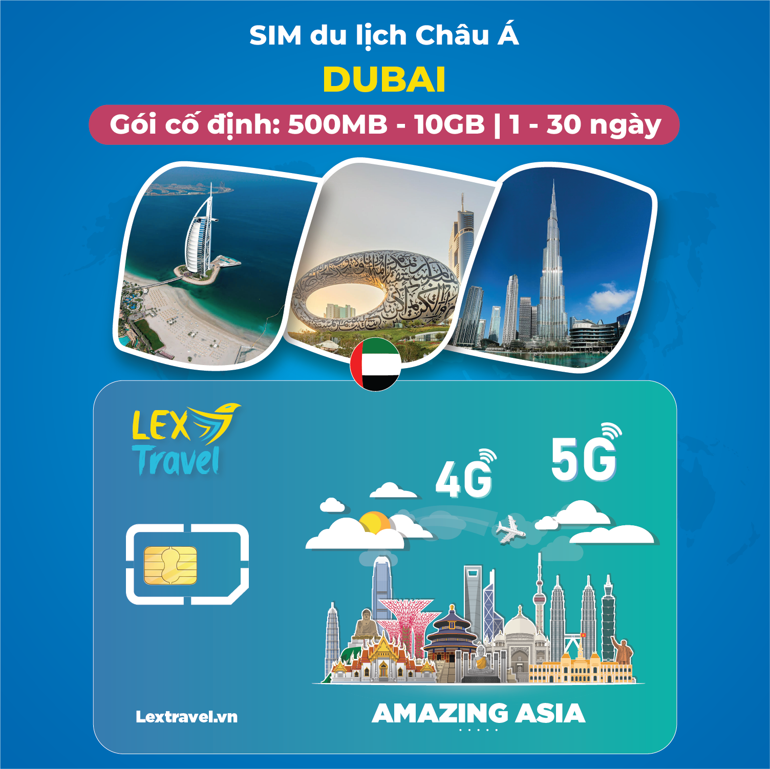 Sim du lịch Dubai - Gói Cố Định