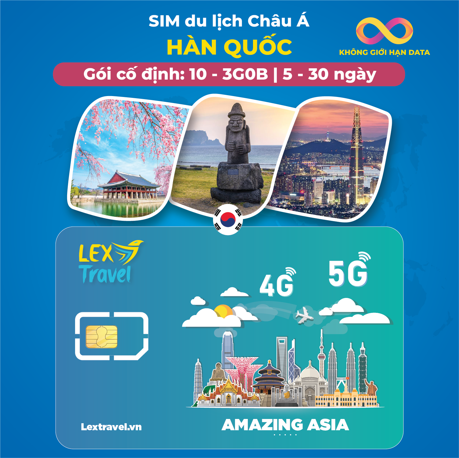 SIM Hàn Quốc 3HK ( Rẻ Hơn ) - Cố Định