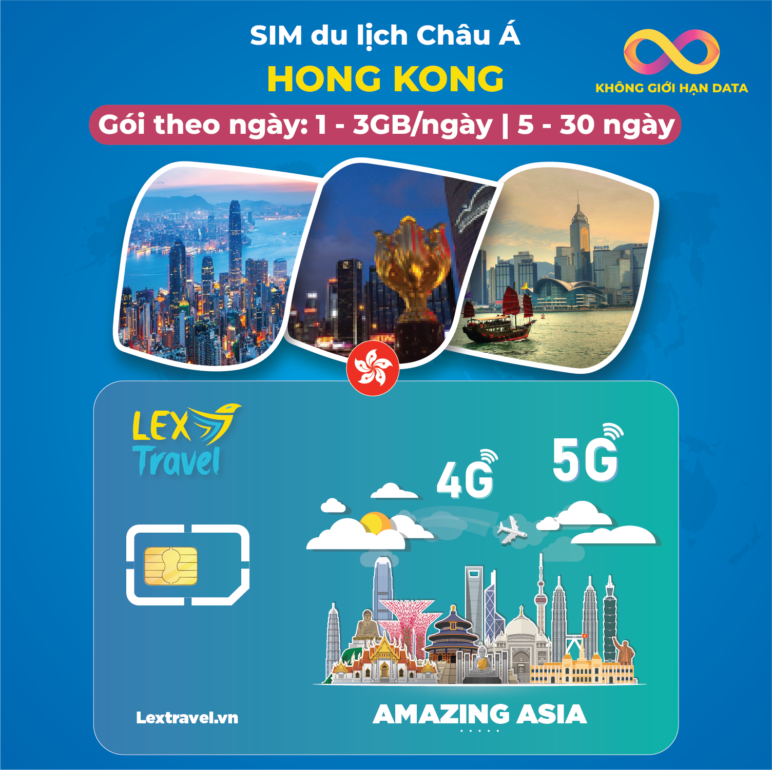 Sim du lịch Hong Kong: Gói theo ngày