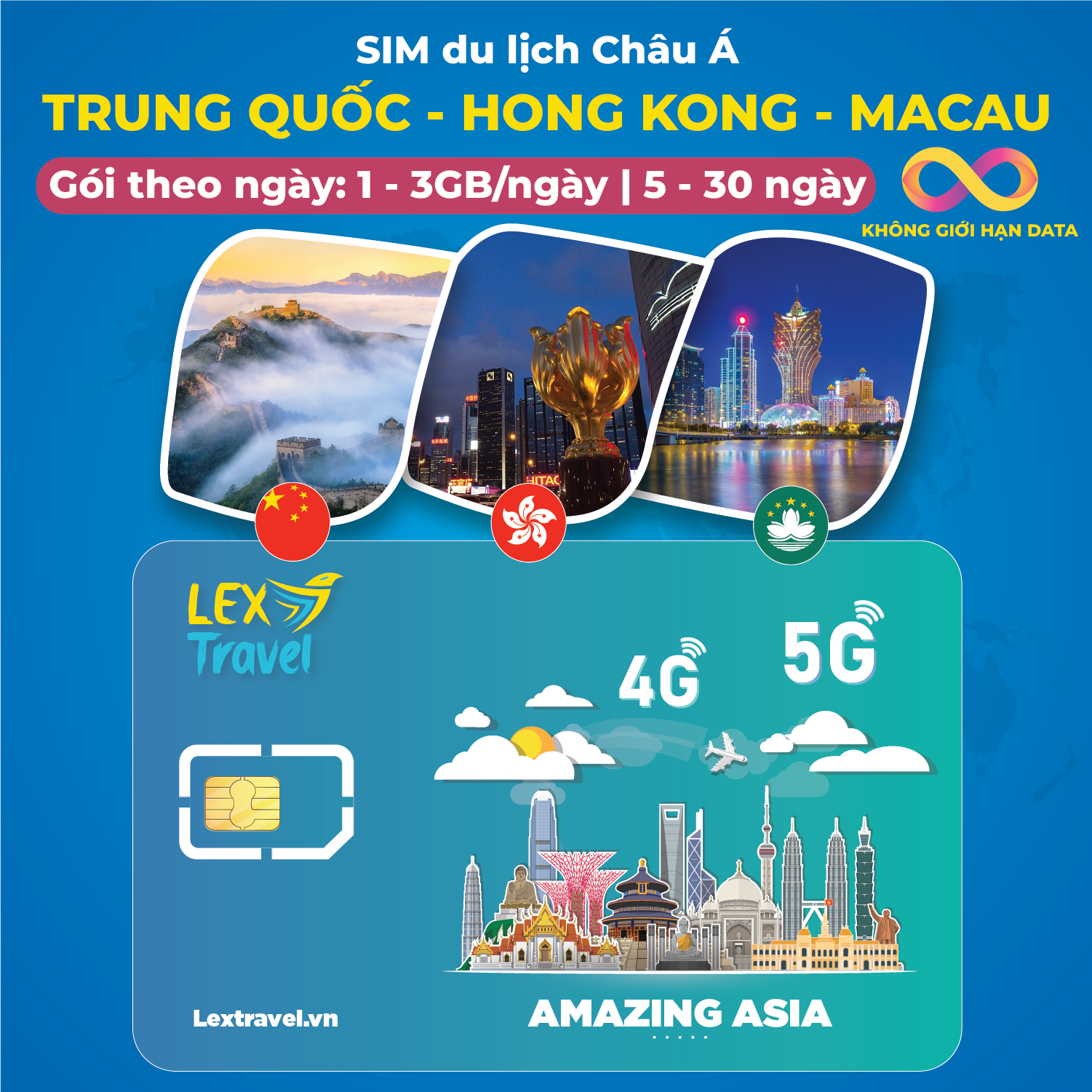Sim Trung Quốc - Hongkong - Macau (China Telecom): Gói Cố Định