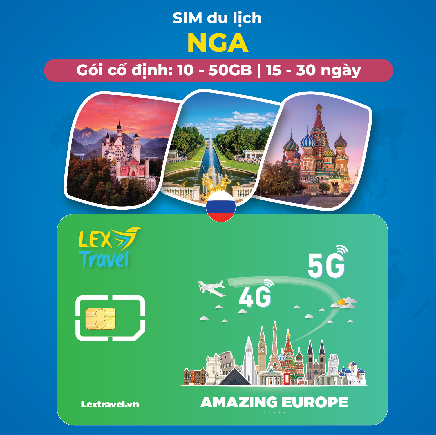 Sim du lịch Nga: gói cố định